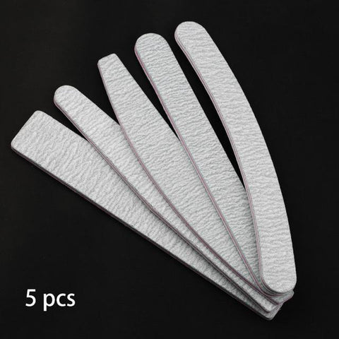 5 pcs/lot Sandpaper Nail File Lime 100/180 Double Side Sanding Buffer Block Set Grey Nail Files For UV Gel Polish Manicure Tool