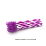 50 Pcs/Set Six Colors Disposable Mascara Wands Mini Lashes Brushes Mascara Applicator  Micro Spoolie Brushes for Eye Lash