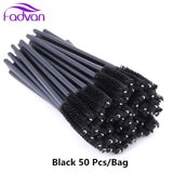 50 Pcs/Set Six Colors Disposable Mascara Wands Mini Lashes Brushes Mascara Applicator  Micro Spoolie Brushes for Eye Lash