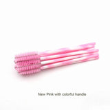 50 Pcs/Set Six Colors Disposable Mascara Wands Mini Lashes Brushes Mascara Applicator  Micro Spoolie Brushes for Eye Lash