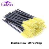 50 Pcs/Set Six Colors Disposable Mascara Wands Mini Lashes Brushes Mascara Applicator  Micro Spoolie Brushes for Eye Lash
