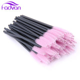 50 Pcs/Set Six Colors Disposable Mascara Wands Mini Lashes Brushes Mascara Applicator  Micro Spoolie Brushes for Eye Lash
