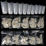 500PCS 10 Sizes White/  Clear /Natural False French Style Acrylic UV Gel Nail Tips Free Shipping