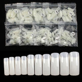 500PCS 10 Sizes White/  Clear /Natural False French Style Acrylic UV Gel Nail Tips Free Shipping