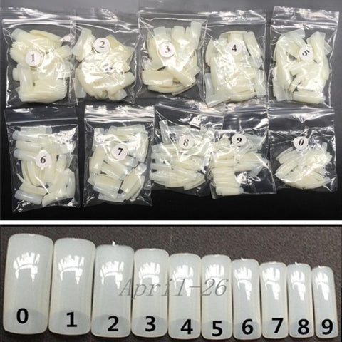 500PCS Half-cover Natural Colour Acrylic UV Gel French False Nail Tips Manicure DIY Art Salon Fake Stickers