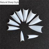 500PCS Nude White Half Sharp Nail Tips South French Salon Acrylic Nail Art False Nail Tips For Manicure For Salon Tips Build