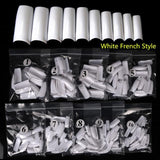 500PCS Nude White Half Sharp Nail Tips South French Salon Acrylic Nail Art False Nail Tips For Manicure For Salon Tips Build