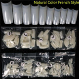 500PCS Nude White Half Sharp Nail Tips South French Salon Acrylic Nail Art False Nail Tips For Manicure For Salon Tips Build