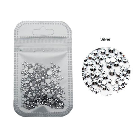 500pcs Nail Art Rhinestone Mix SS3-SS20 Size Glass Flatback Crystal Nail Rhinestones For Nails Art 3D Decorations MJZ2101
