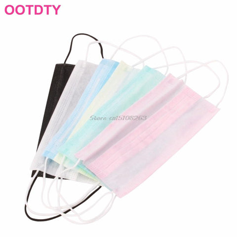 50Pcs Elastic Ear Loop Disposable Medical Dustproof Surgical Face Mouth Masks New 3-Ply #Y207E# Hot Sale