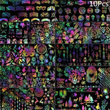 50Pcs Shimmer Starry Sky Nail Foil Colorful Nail Starry Glitter Transfer Sticker Manicure Nail Art Decoration