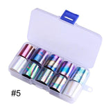 50Pcs Shimmer Starry Sky Nail Foil Colorful Nail Starry Glitter Transfer Sticker Manicure Nail Art Decoration