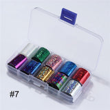 50Pcs Shimmer Starry Sky Nail Foil Colorful Nail Starry Glitter Transfer Sticker Manicure Nail Art Decoration