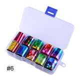 50Pcs Shimmer Starry Sky Nail Foil Colorful Nail Starry Glitter Transfer Sticker Manicure Nail Art Decoration