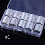 50Pcs Shimmer Starry Sky Nail Foil Colorful Nail Starry Glitter Transfer Sticker Manicure Nail Art Decoration