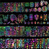 50Pcs Shimmer Starry Sky Nail Foil Colorful Nail Starry Glitter Transfer Sticker Manicure Nail Art Decoration