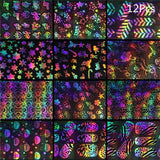 50Pcs Shimmer Starry Sky Nail Foil Colorful Nail Starry Glitter Transfer Sticker Manicure Nail Art Decoration
