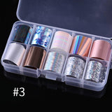 50Pcs Shimmer Starry Sky Nail Foil Colorful Nail Starry Glitter Transfer Sticker Manicure Nail Art Decoration