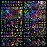 50Pcs Shimmer Starry Sky Nail Foil Colorful Nail Starry Glitter Transfer Sticker Manicure Nail Art Decoration