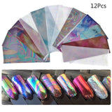 50Pcs Shimmer Starry Sky Nail Foil Colorful Nail Starry Glitter Transfer Sticker Manicure Nail Art Decoration