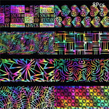 50Pcs Shimmer Starry Sky Nail Foil Colorful Nail Starry Glitter Transfer Sticker Manicure Nail Art Decoration