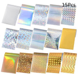 50Pcs Shimmer Starry Sky Nail Foil Colorful Nail Starry Glitter Transfer Sticker Manicure Nail Art Decoration