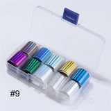 50Pcs Shimmer Starry Sky Nail Foil Colorful Nail Starry Glitter Transfer Sticker Manicure Nail Art Decoration