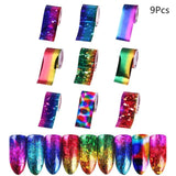 50Pcs Shimmer Starry Sky Nail Foil Colorful Nail Starry Glitter Transfer Sticker Manicure Nail Art Decoration