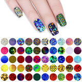 50Pcs Shimmer Starry Sky Nail Foil Colorful Nail Starry Glitter Transfer Sticker Manicure Nail Art Decoration