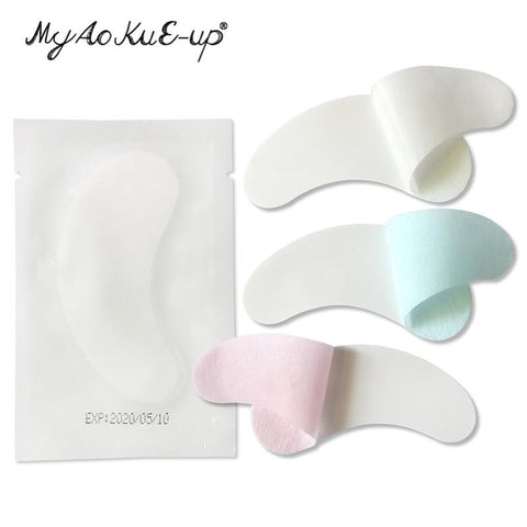 50pairs Hot Mix Colors Eyes Paper Patches Under Eye Pads Pearl Eye Tips Sticker Wraps Eyelash Extension Make Up Tool Left&Right
