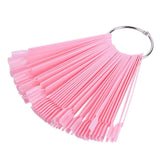 50pcs Nail Art False Tips Practice Display Transparent Natural Color Chart Acrylic UV False Nail Tips Manicure DIY Fake Stickers
