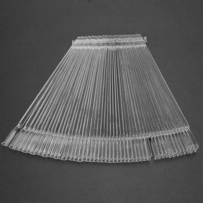 50pcs Nail Art False Tips Practice Display Transparent Natural Color Chart Acrylic UV False Nail Tips Manicure DIY Fake Stickers