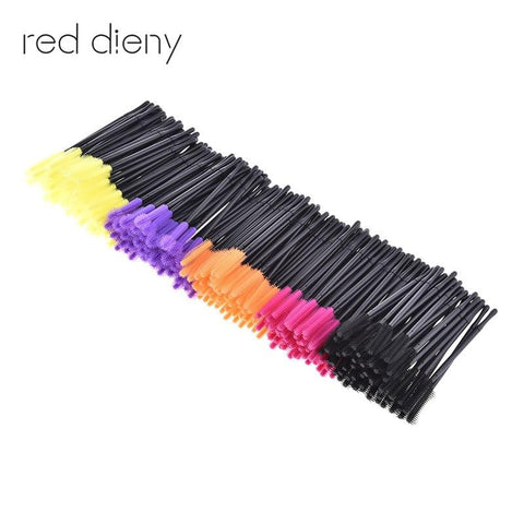 50pcs/pack Disposable Eyelash Brush Mascara Wands Applicator Eyelash Comb Makeup Brushes Individual Lash Removing Swab Micro