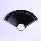 50tips Black/Natural/Transparent Nail Art Practice Display Tools False Nail Tips Fan Shape Polish UV Gel Showing Tool LA436