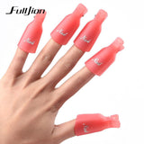 5PCS/SET Nail Art Plastic Gel Nail Polish Remover Soak Off Cap Clip UV Gel Polish Wrap Tool fluid for removal of varnish Cleaner