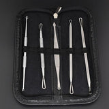 5Pcs Pimple Extractor Remover Kit Tool Face Skin Care Stainless Steel Needle Comedone Blackhead Remover Black Head Blemish Acne