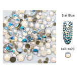 5g/Pack AB Glass Nail Rhinestones Gold Flatback Mixed Sizes Nail Art Decoration Stones Shiny Gems Manicure Accessories MJZ2109
