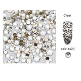 5g/Pack AB Glass Nail Rhinestones Gold Flatback Mixed Sizes Nail Art Decoration Stones Shiny Gems Manicure Accessories MJZ2109