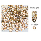 5g/Pack AB Glass Nail Rhinestones Gold Flatback Mixed Sizes Nail Art Decoration Stones Shiny Gems Manicure Accessories MJZ2109