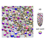 5g/Pack AB Glass Nail Rhinestones Gold Flatback Mixed Sizes Nail Art Decoration Stones Shiny Gems Manicure Accessories MJZ2109