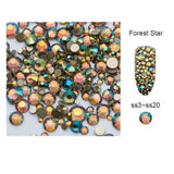 5g/Pack AB Glass Nail Rhinestones Gold Flatback Mixed Sizes Nail Art Decoration Stones Shiny Gems Manicure Accessories MJZ2109