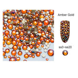 5g/Pack AB Glass Nail Rhinestones Gold Flatback Mixed Sizes Nail Art Decoration Stones Shiny Gems Manicure Accessories MJZ2109