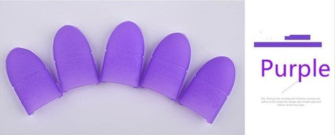 5pcs Nail Art Tips UV Gel Polish Remover Wrap Silicone Elastic Soak Off Cap Clip Manicure Cleaning Varnish Tool Reuseable Finger