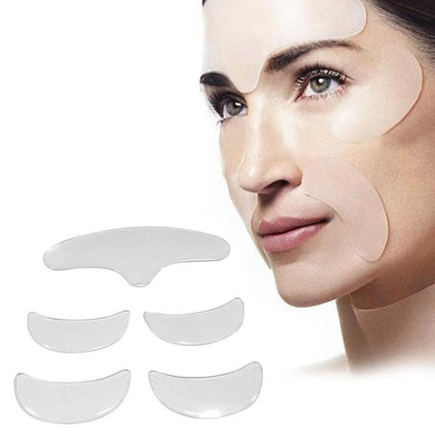5pcs Silicone Forehead Stickers Patch Anti-Wrinkle Forehead Frown Lines Removal Face Repairing Anti-aging Forehead Lifting Kit
