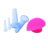 5pcs/set Silicone Face Cupping Cups Jar Vacuum Cans Facial Lifting Body Eye Back Massage+Cleansing Brush Anti-cellulite Massager