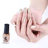 6ml Mirror Effect Metallic Nail Polish Purple Rose Gold Silver 18 Colors Chrome Nail Art Varnish for Women Nails Manicure Lacque