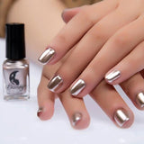6ml Mirror Effect Metallic Nail Polish Purple Rose Gold Silver 18 Colors Chrome Nail Art Varnish for Women Nails Manicure Lacque