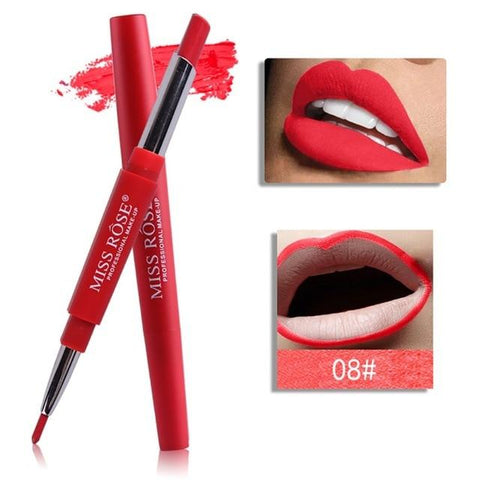 8 Color Double-end Lipsticks Lasting Lipliner Waterproof Profissional Moisturizer Lip Liner Stick Pencil batom matte