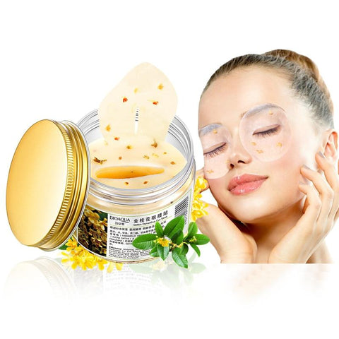 80 Pcs/ Bottle Gold Osmanthus Eye Mask Women Collagen Gel Whey Protein Face Care Sleep Patches Health Mascaras Skin Care Women