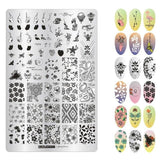 9.5*14.5CM Leaves Flowers Pattern Nail Stamping Plates Image Painting Nail Art Stencils Template Manicure Nail Stamp Tools